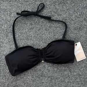 Lively Bikini Top The Swim U-Front Bandeau: Jet Black - S